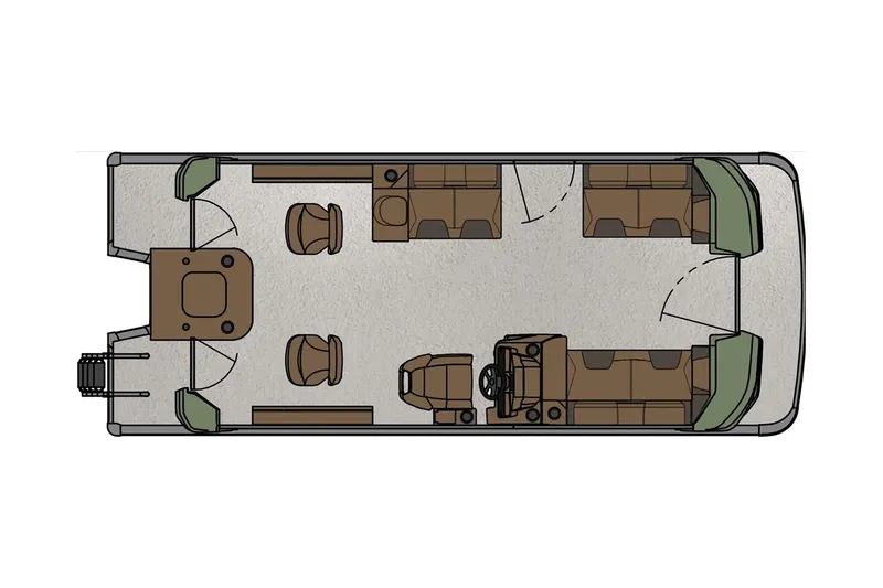 Slide: The Image of Manufacturer Provided Image: Top view of 2025 Tahoe Pontoon Geofish RF boat layout. - 10