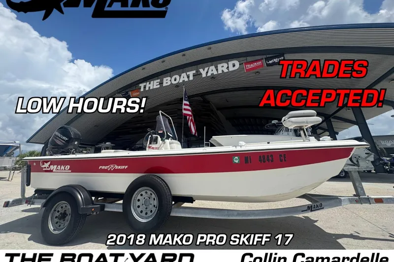 The Image of 2018 Mako Pro Skiff 17 CC boat on trailer, low hours, trades accepted. - 1