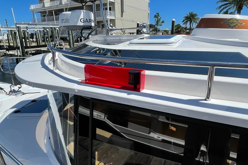 Slide: The Image of 2026 Ranger Tugs R-29 S boat docked, featuring sleek design and modern equipment. - 5