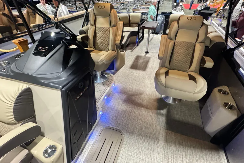 Slide: The Image of Luxurious interior of 2026 Veranda Relax VR22RC pontoon boat with plush seating and modern design. - 4