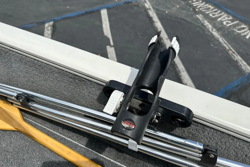 Slide: The Image of Rod holder on 2019 Tracker Pro Guide V-16 WT boat deck. - 29