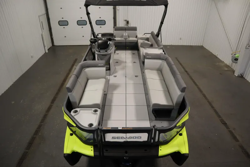Slide: The Image of 2024 Sea-Doo Switch Sport/Cruise 21, 230 hp, interior view in a garage setting. - 15
