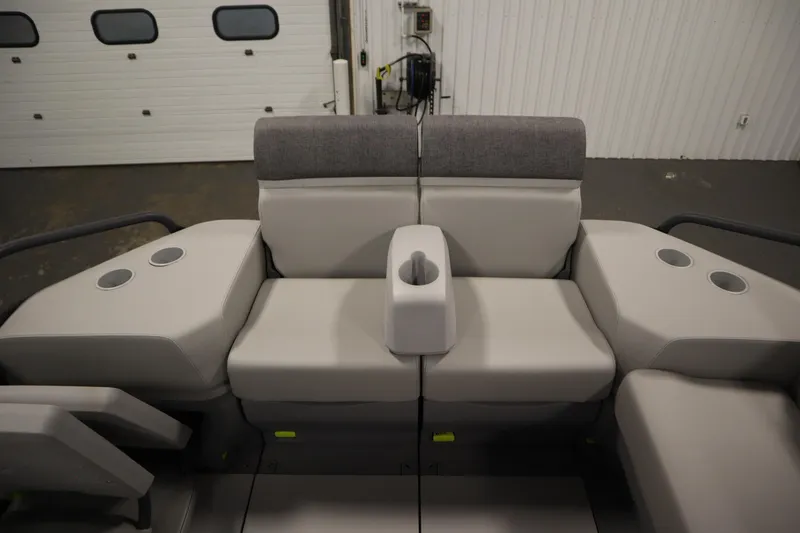 Slide: The Image of 2024 Sea-Doo Switch Sport/Cruise 21 on trailer in a garage setting. - 42