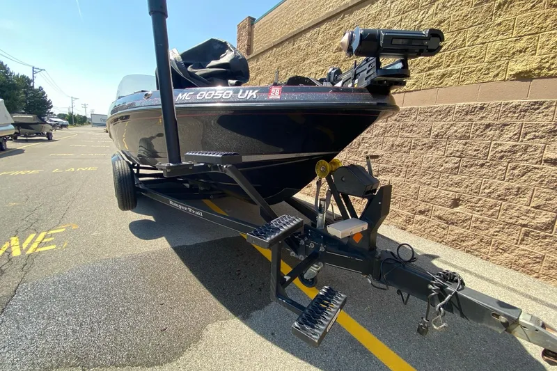 Slide: The Image of 2017 Ranger 621FS Fisherman boat on trailer, parked outdoors. - 2