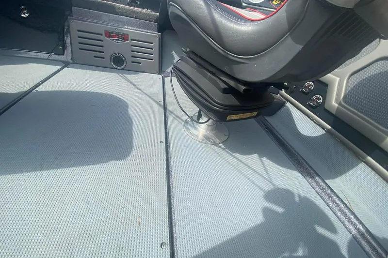 Slide: The Image of 2017 Ranger 621FS Fisherman boat interior with seat and floor details. - 22