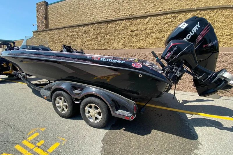 Slide: The Image of 2017 Ranger 621FS Fisherman boat on trailer with Mercury outboard engine. - 3