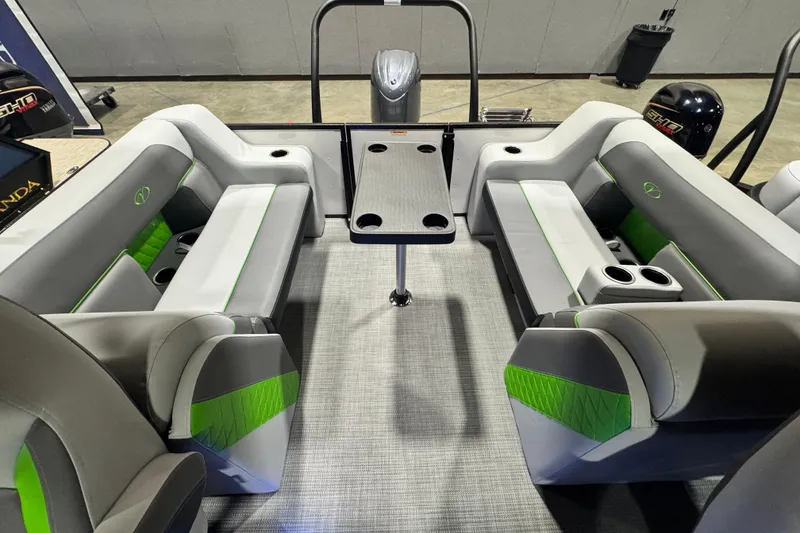 Slide: The Image of 2026 Veranda Vista View Sport VS22RC interior with modern seating and table setup. - 8