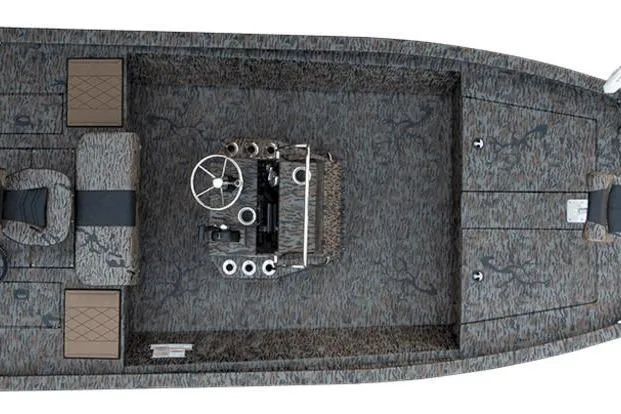 Slide: The Image of Xpress H190B 2026 boat interior, top view, featuring central steering console and seating. - 5