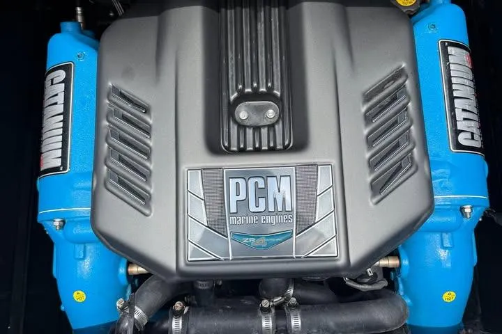 Slide: The Image of Engine of 2018 Nautique Super Air Nautique GS22 with PCM marine engine components. - 3