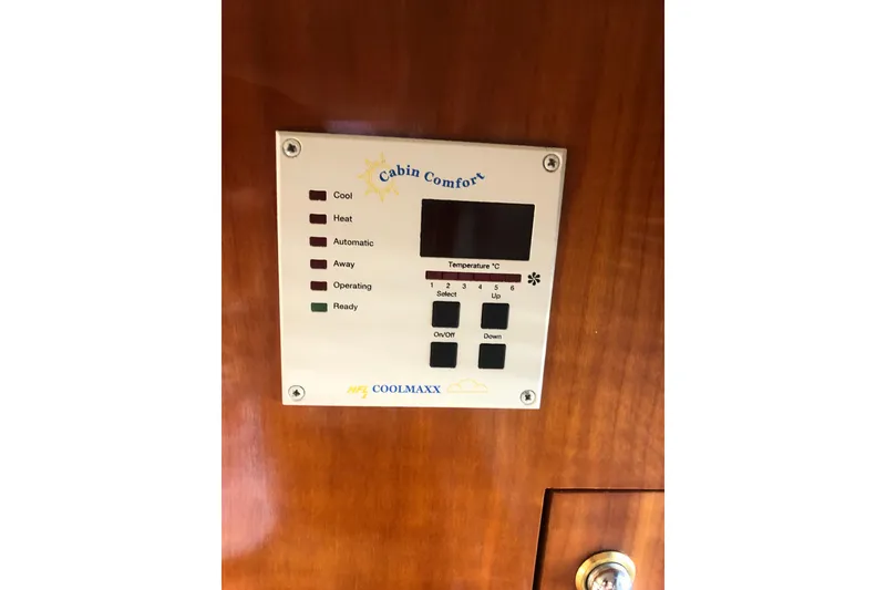 Slide: The Image of Control panel for cabin comfort on 2002 Birchwood Challenger 460 Flybridge yacht. - 59