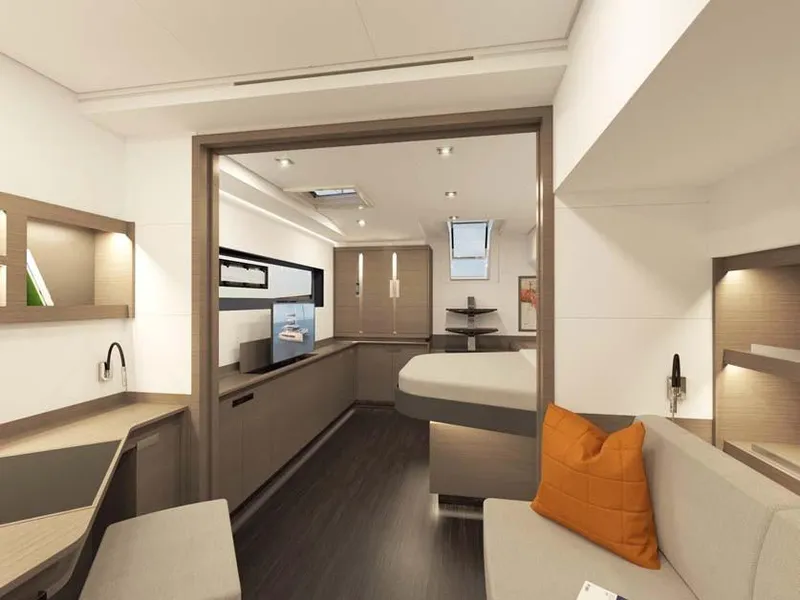 Slide: The Image of Modern bathroom interior of 2024 Fountaine Pajot Samana 59 yacht. - 7