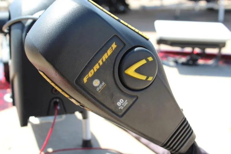 Slide: The Image of Close-up of Fortrex trolling motor control on 2007 Bass Cat Cougar boat. - 17