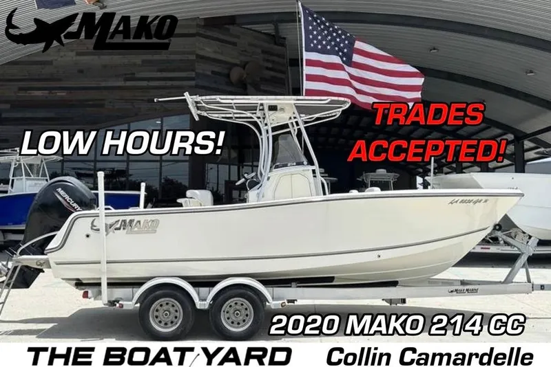 The Image of 2020 Mako 214 CC boat on trailer, American flag, low hours, trades accepted. - 1