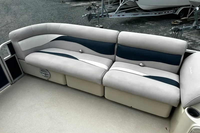 Slide: The Image of 2014 Godfrey Sweetwater 2286 Pontoon boat seating with stylish upholstery design. - 8