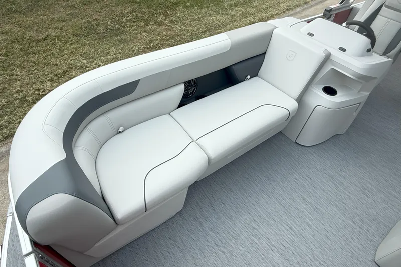 Slide: The Image of Luxurious seating on 2026 Godfrey Sweetwater 2086 C pontoon boat, featuring sleek design and comfort. - 7