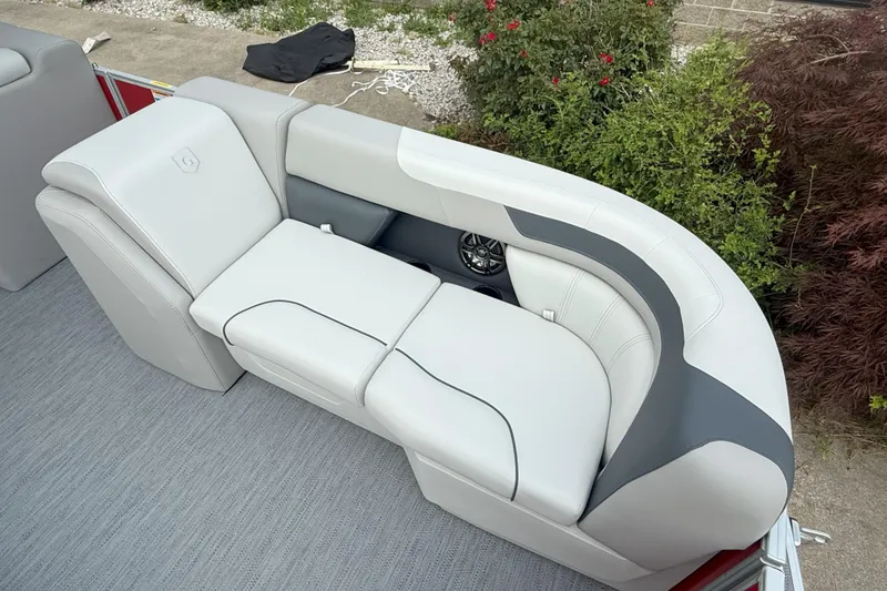 Slide: The Image of Luxurious seating on 2026 Godfrey Sweetwater 2086 C pontoon boat, featuring sleek design and comfort. - 8
