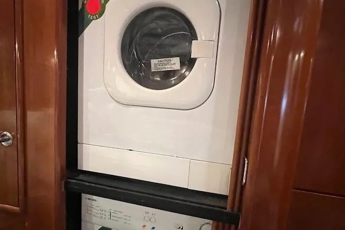 Slide: The Image of Bathroom interior of 2000 Carver 506 Motor Yacht with sink and shower. - 22