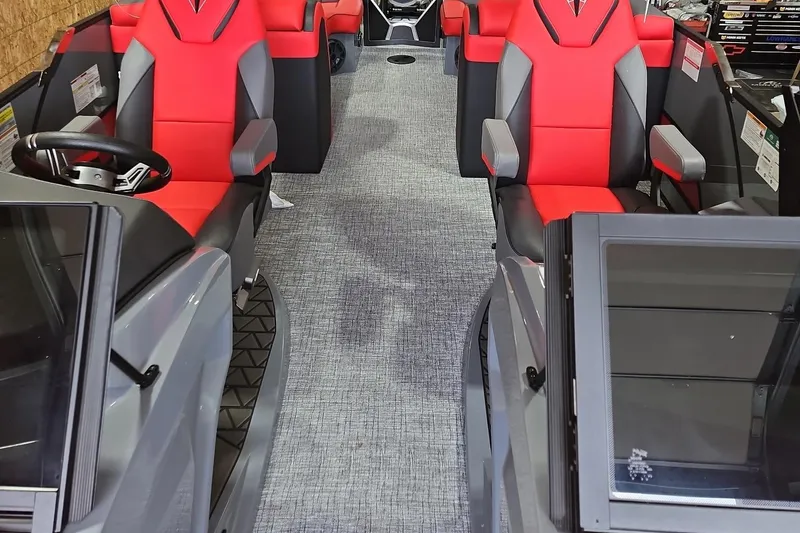 Slide: The Image of 2025 Trifecta Sport RF9 DC interior with red and gray seating, modern design. - 9
