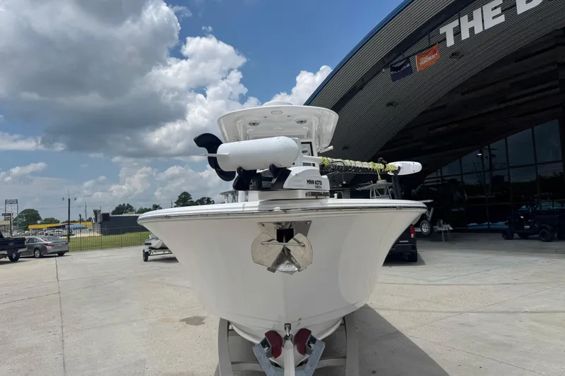 Slide: The Image of 2021 Sportsman Open 282 Center Console boat interior with spacious seating and storage. - 14