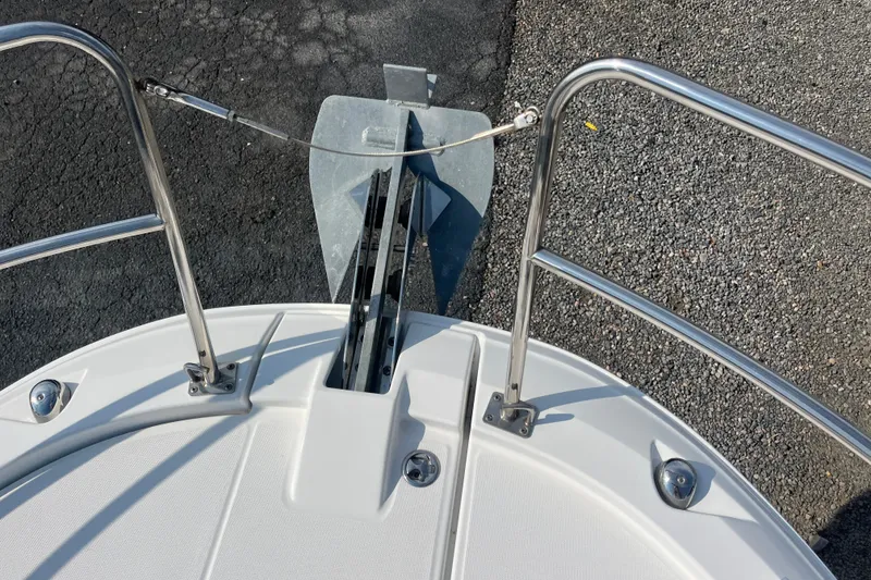 Slide: The Image of Bow view of 2020 Jeanneau NC 895 boat with anchor and stainless steel railings. - 48