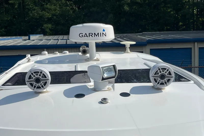 Slide: The Image of 2020 Jeanneau NC 895 boat with Garmin radar and speakers on deck. - 51