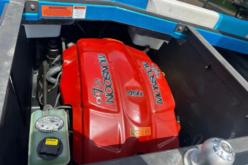 Slide: The Image of Engine compartment of 2018 Malibu Wakesetter 23 LSV with Monsoon 62L engine. - 17