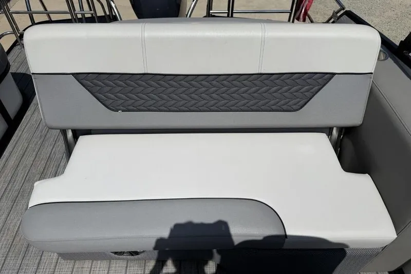 Slide: The Image of 2021 Godfrey Monaco 235 SFL GTP boat seat with gray and white upholstery. - 22