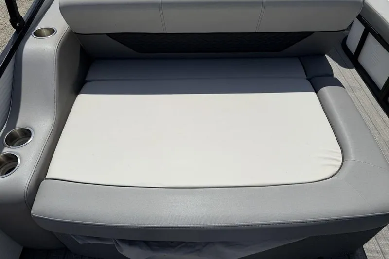 Slide: The Image of Luxurious seating on 2021 Godfrey Monaco 235 SFL GTP pontoon boat with cup holders. - 25