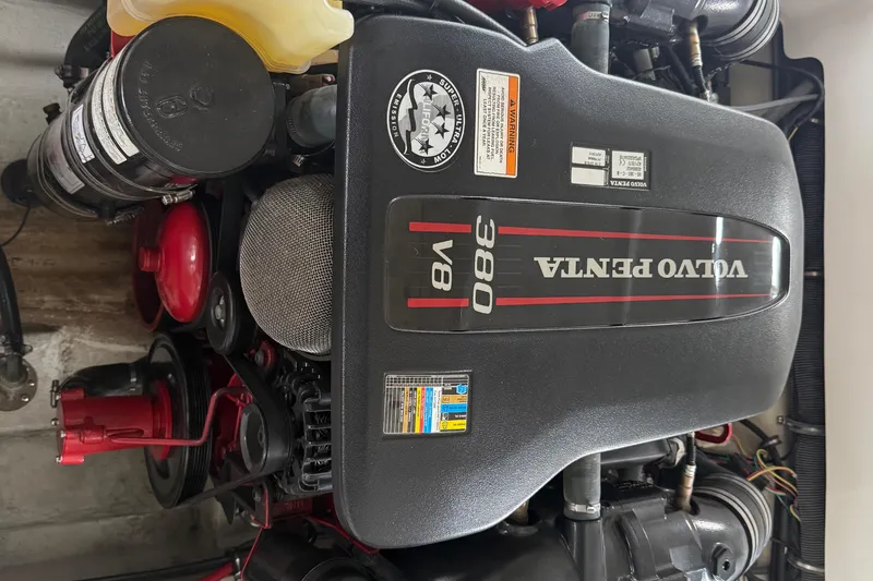 Slide: The Image of Volvo Penta V8 380 engine in a 2013 Cobalt A28 boat. - 42