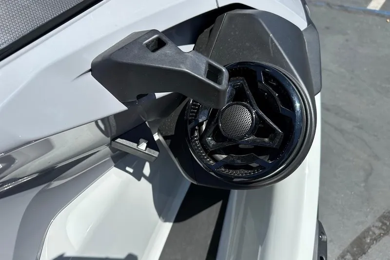 Slide: The Image of 2023 Sea-Doo Fish Pro Trophy speaker detail in close-up view. - 12