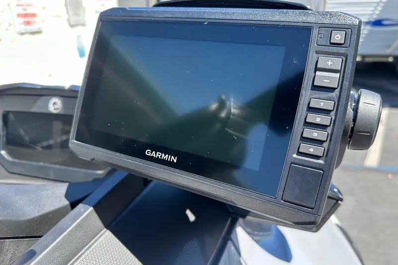 Slide: The Image of Garmin display on 2023 Sea-Doo Fish Pro Trophy watercraft, close-up view. - 9