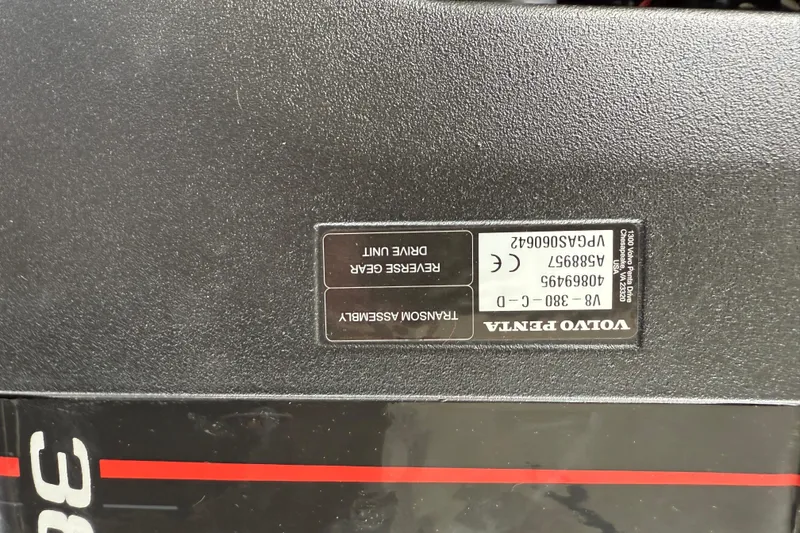 Slide: The Image of Volvo Penta engine label on 2016 Cobalt R5 WSS Surf boat. - 11