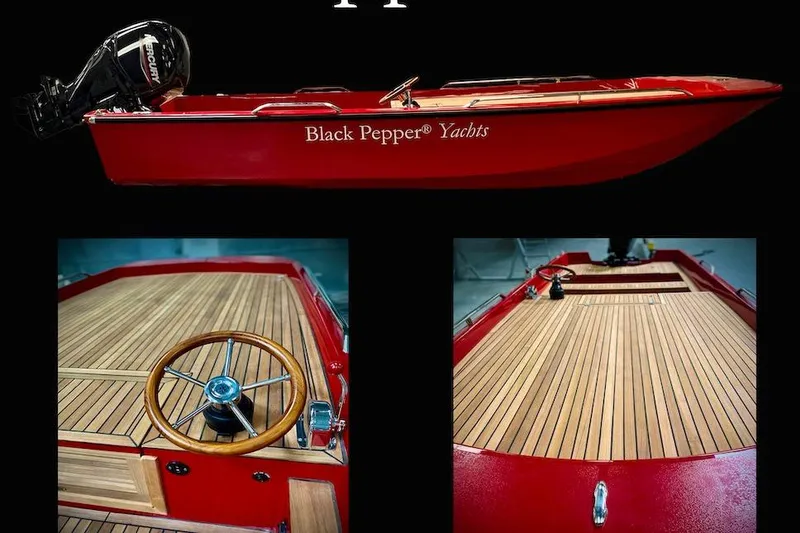 Slide: The Image of Red Black Pepper Tender 17 yacht with wooden deck and steering wheel, 2026 model. - 4