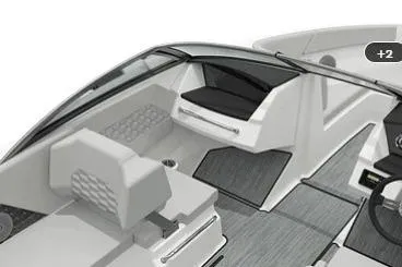 Slide: The Image of 2026 Four Winns H1 Freedom boat interior with modern seating and sleek design. - 3
