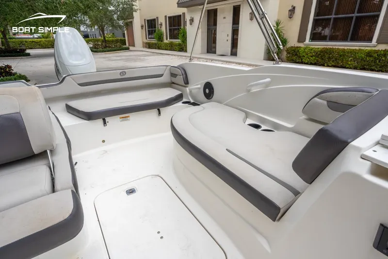 Slide: The Image of 2021 Hurricane SunDeck Sport 205 OB interior with spacious seating and modern design. - 12