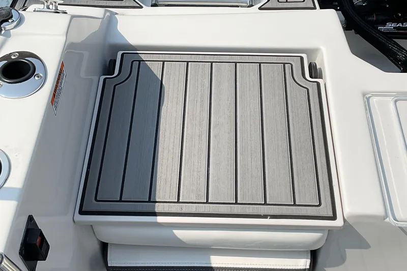 Slide: The Image of 2025 Starcraft SVX 191 OB CC boat deck with sleek, modern design and integrated features. - 14