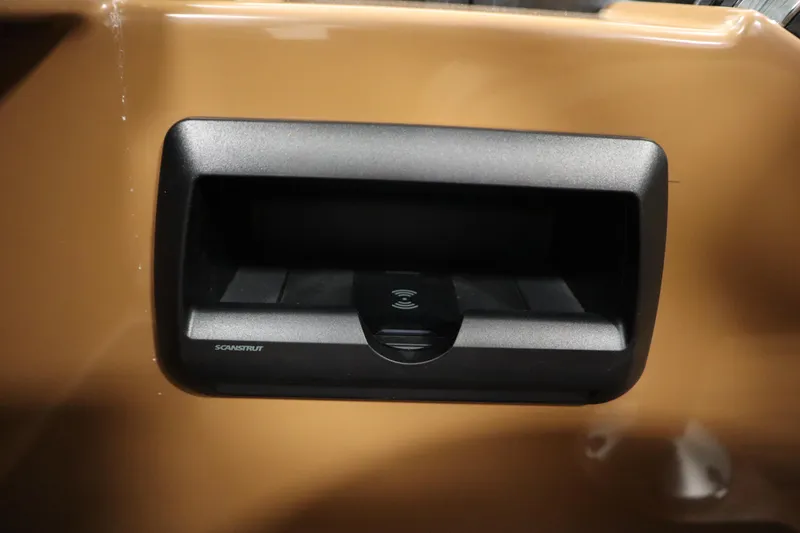 Slide: The Image of 2026 Bentley Pontoons Elite 223 Admiral Tri-toon, black compartment detail. - 26