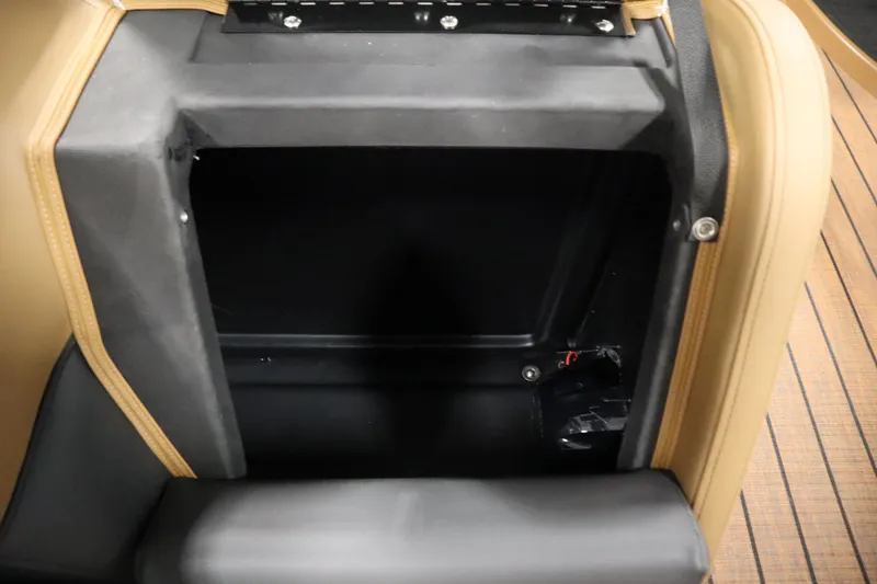 Slide: The Image of Storage compartment in 2026 Bentley Pontoons Elite 223 Admiral Tri-toon boat. - 32