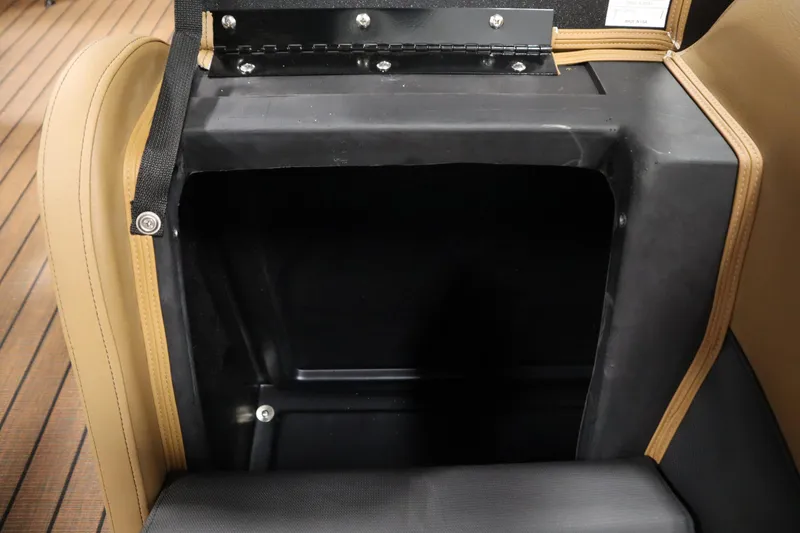 Slide: The Image of Storage compartment in 2026 Bentley Pontoons Elite 223 Admiral Tri-toon boat. - 35
