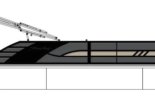Slide: The Image of 2026 Bentley Pontoons Elite 223 Admiral Tri-toon, sleek design, side view illustration. - 41