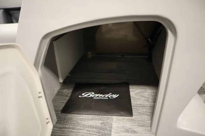 Slide: The Image of Interior storage space of 2026 Bentley Pontoons Legacy 223 Swingback Tri-toon. - 18
