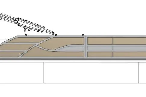 Slide: The Image of 2026 Bentley Pontoons Legacy 223 Swingback Tri-toon side view illustration. - 33