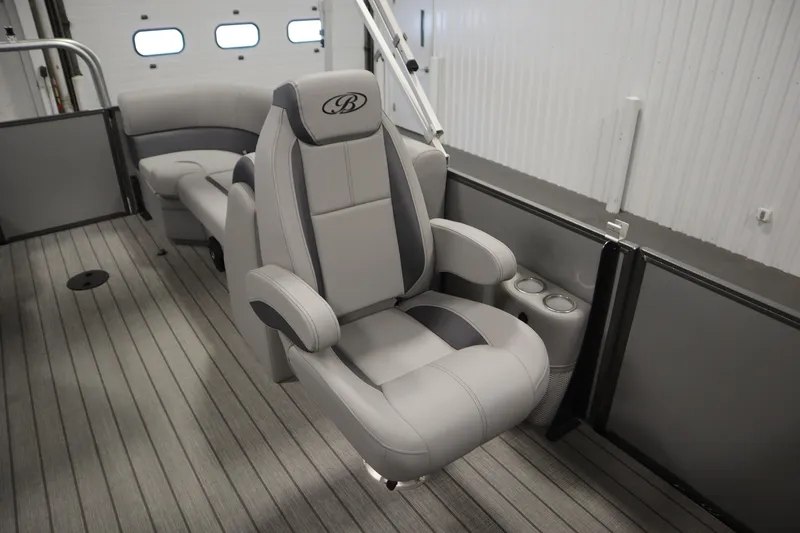 Slide: The Image of 2026 Bentley Pontoons Legacy 223 Navigator Tri-Toon interior with luxurious seating. - 29