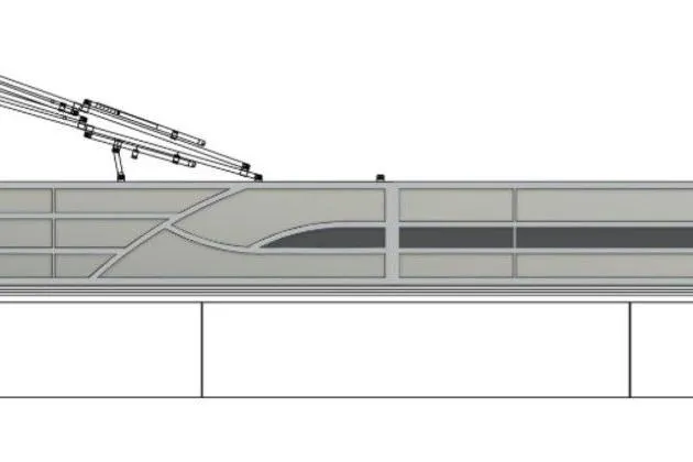 Slide: The Image of 2026 Bentley Pontoons LEGACY 223 NAVIGATOR TRI-TOON side view, sleek design, modern features. - 42