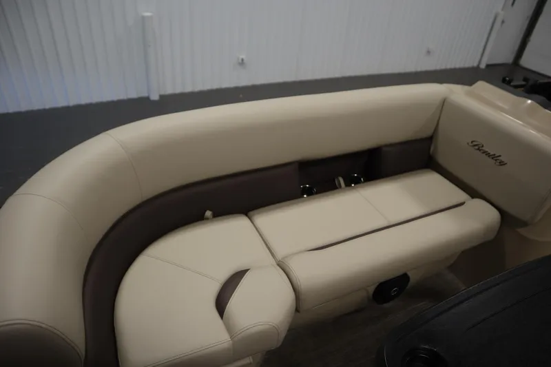 Slide: The Image of Luxurious seating in the 2026 Bentley Pontoons LE 200 CW boat interior. - 14