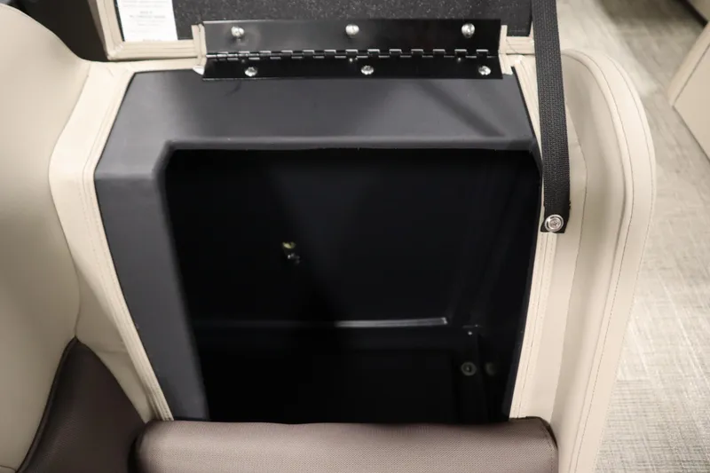 Slide: The Image of Storage compartment in 2026 Bentley Pontoons LE 200 CW boat seat. - 28