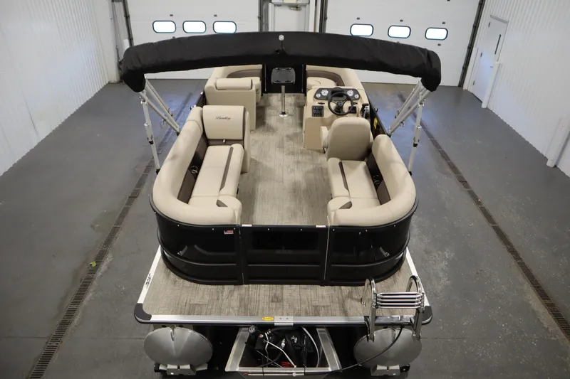Slide: The Image of 2026 Bentley Pontoons LE 200 CW pontoon boat with spacious seating and modern design. - 9