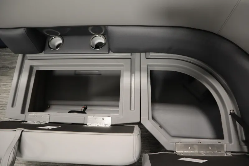 Slide: The Image of 2026 Bentley Pontoons Legacy 200 Cruise XL storage compartments, featuring sleek design and ample space. - 12