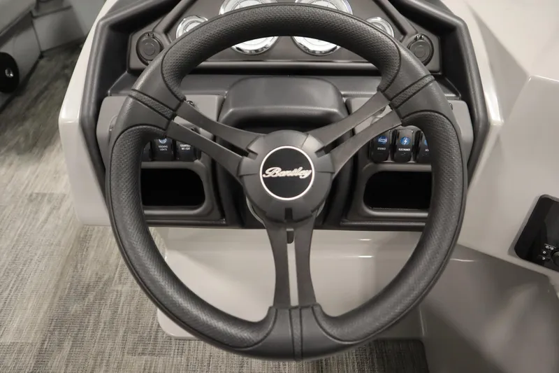 Slide: The Image of Steering wheel of 2026 Bentley Pontoons Legacy 200 Cruise XL boat. - 19