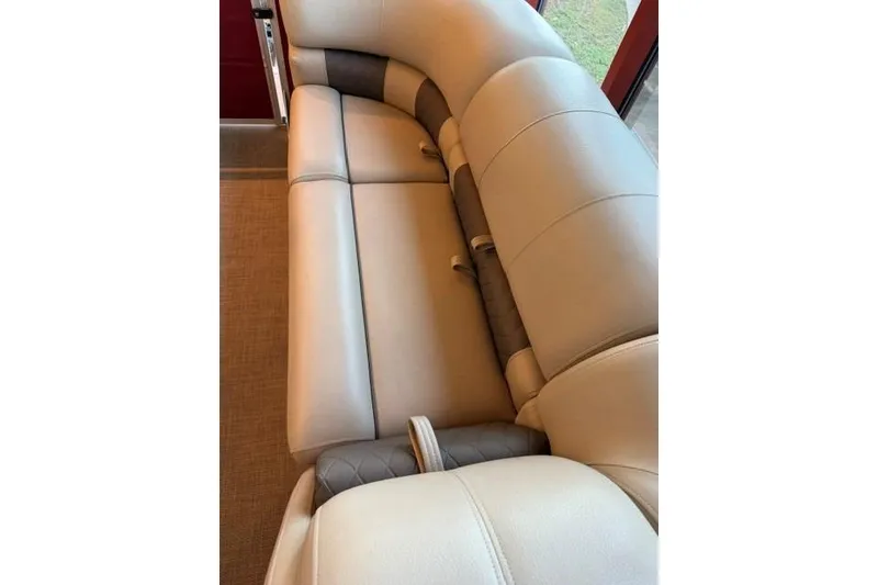 Slide: The Image of Luxurious seating on 2025 Sun Tracker Party Barge 24 DLX pontoon boat. - 8